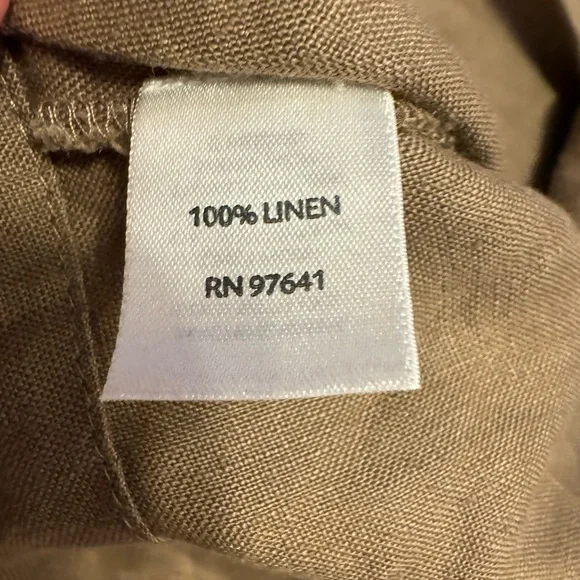 J Jill Linen sleeveless scoop neck tan midi dress with pockets - Picture 7 of 7